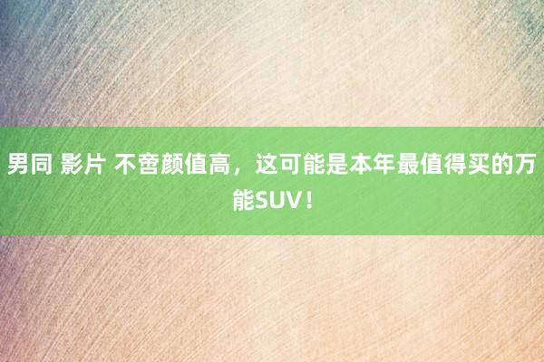 男同 影片 不啻颜值高，这可能是本年最值得买的万能SUV！