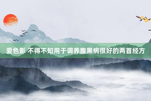 爱色影 不得不知用于调养腹黑病很好的两首经方