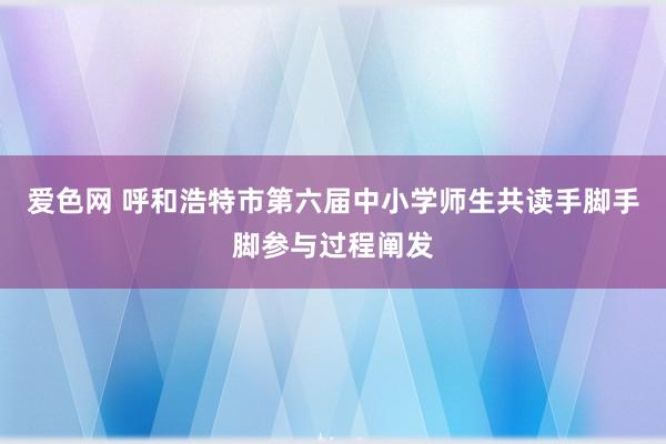 爱色网 呼和浩特市第六届中小学师生共读手脚手脚参与过程阐发