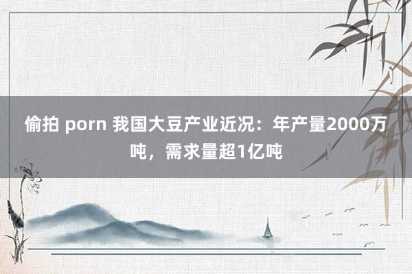偷拍 porn 我国大豆产业近况：年产量2000万吨，需求量超1亿吨