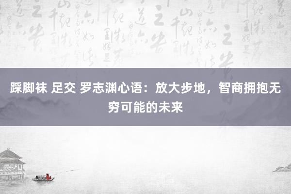 踩脚袜 足交 罗志渊心语：放大步地，智商拥抱无穷可能的未来