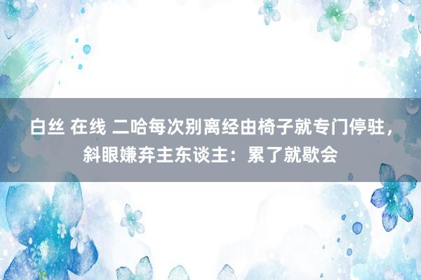 白丝 在线 二哈每次别离经由椅子就专门停驻，斜眼嫌弃主东谈主：累了就歇会